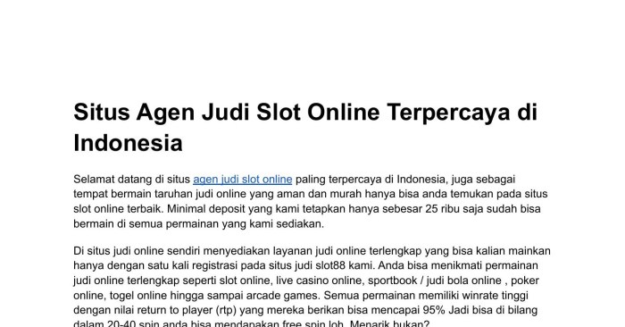 Judi slots agen daftar langkah terpercaya