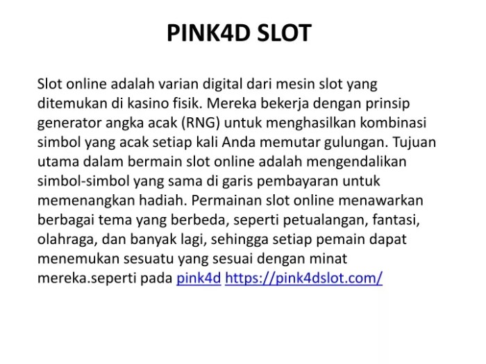 Agen Slot Pink4d